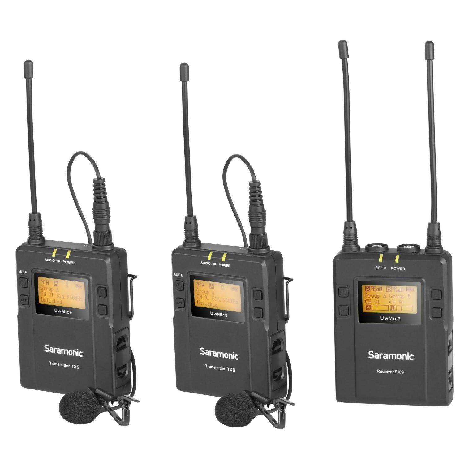 Saramonic UwMic9 Kit 2 (RX9 + TX9 + TX9) | Zestaw do bezprzewodowej transmisji dźwięku