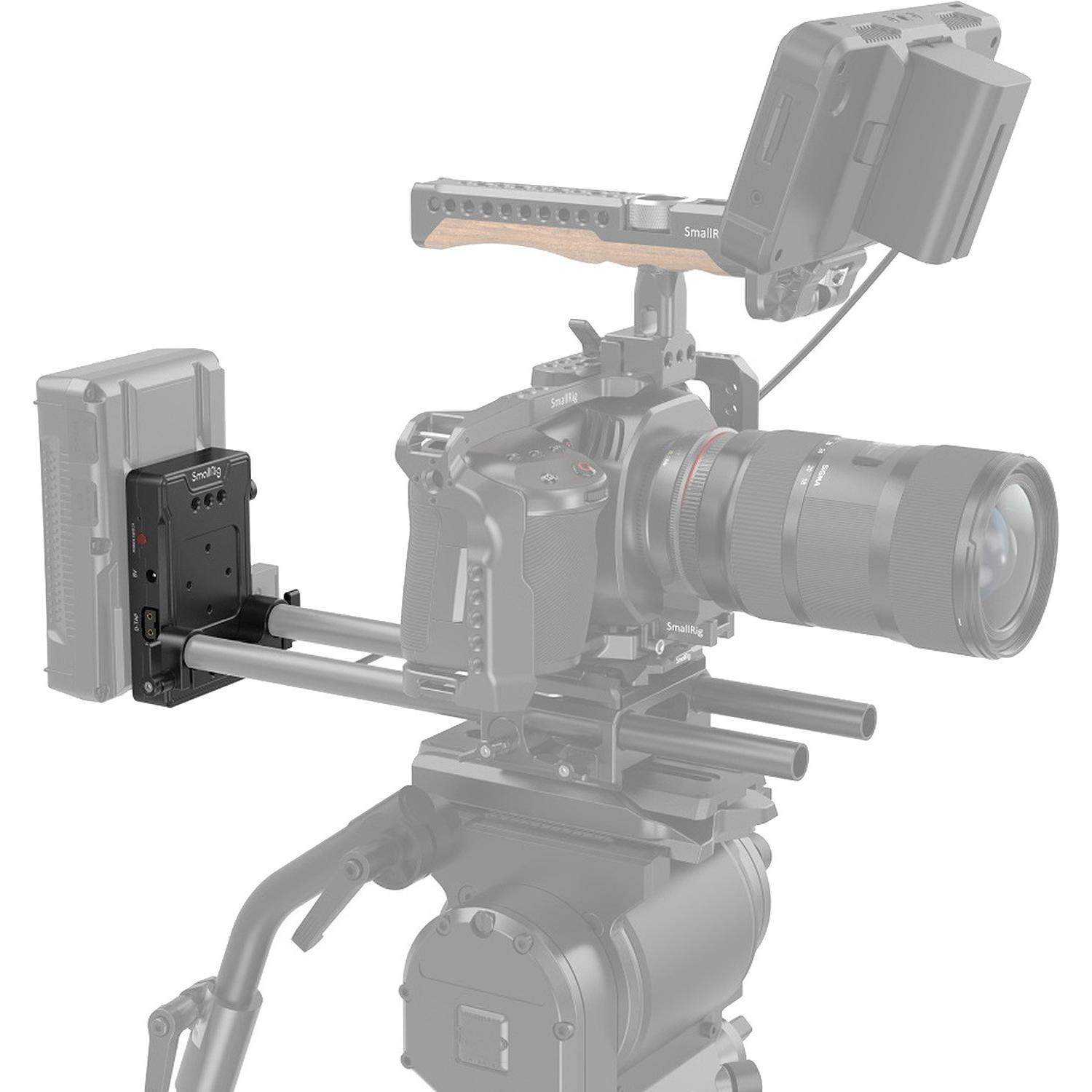 SmallRig 3498 Battery Adapter Plate V-Mount (Basic Version) with Dual Rod Clamp | Płytka bateryjna SmallRig - 1
