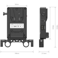 SmallRig 3498 Battery Adapter Plate V-Mount (Basic Version) with Dual Rod Clamp | Płytka bateryjna SmallRig - 5