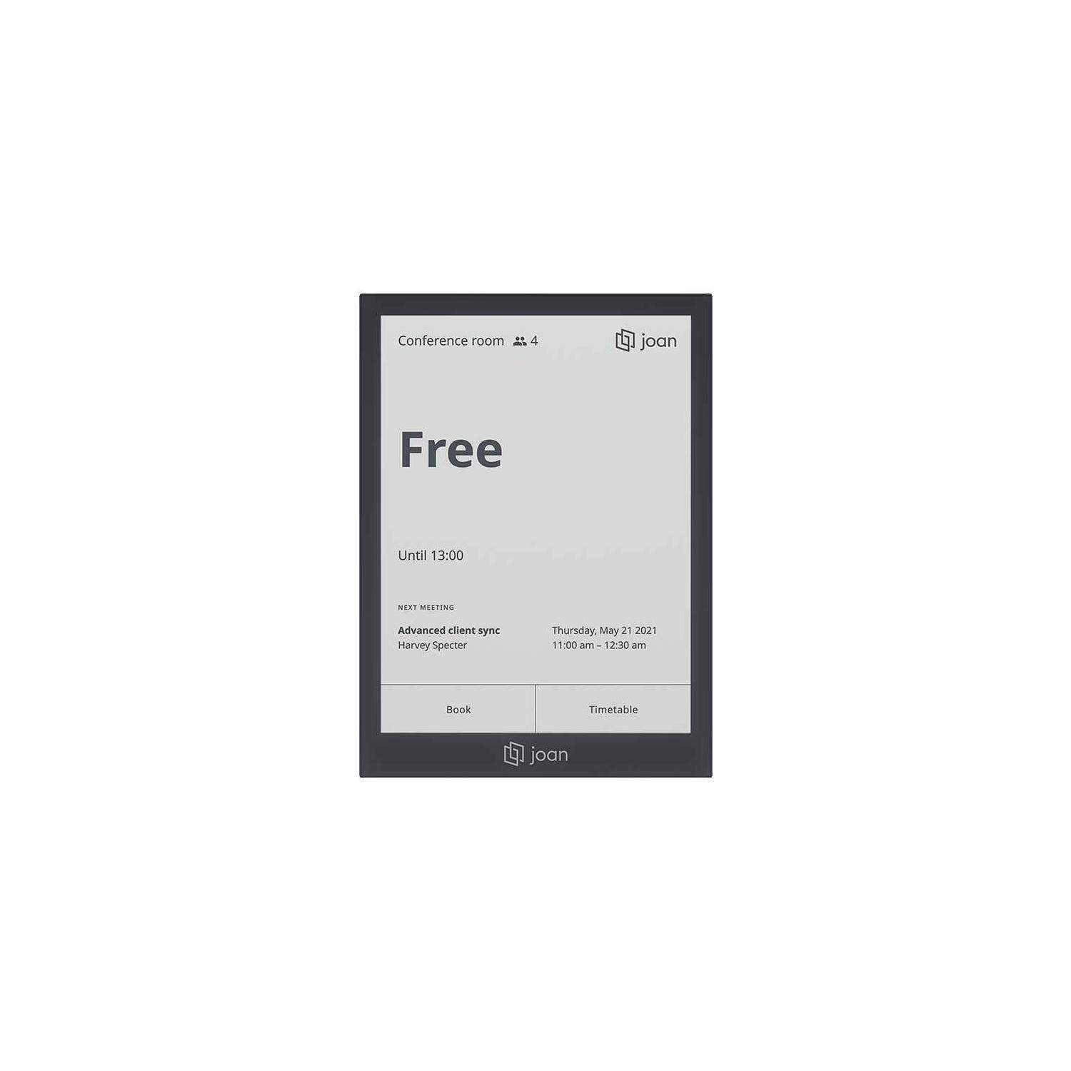 Joan 6 Pro Black | System rezerwacji sal konferencyjnych i przestrzeni biznesowych w formie ekranu dotykowego E-Ink, 6" Joan - 1