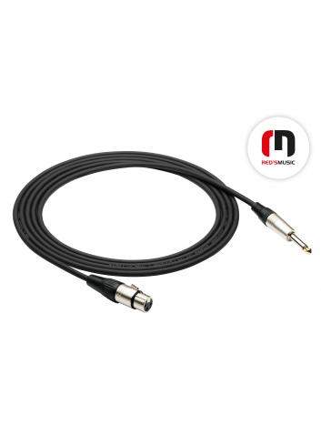 Red's Music MC02 ECONOMIC 0.3m | Kabel mikrofonowy XLR F/Jack mono (czarny)