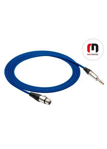 Red's Music MC04 ECONOMIC 0.3m | Kabel mikrofonowy XLR F/Jack stereo (niebieski)