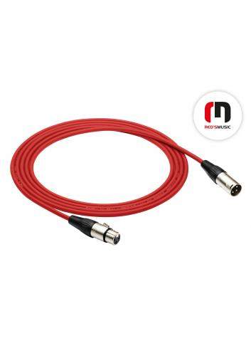 Red's Music MC01 ECONOMIC 0.3m | Kabel mikrofonowy XLR F/XLR M (czerwony)