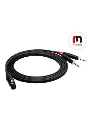 Red's Music AU49_BX STANDARD 2x5 5.0m | kabel audio XLR F/2 x Jack mono 6.3 (czarny)