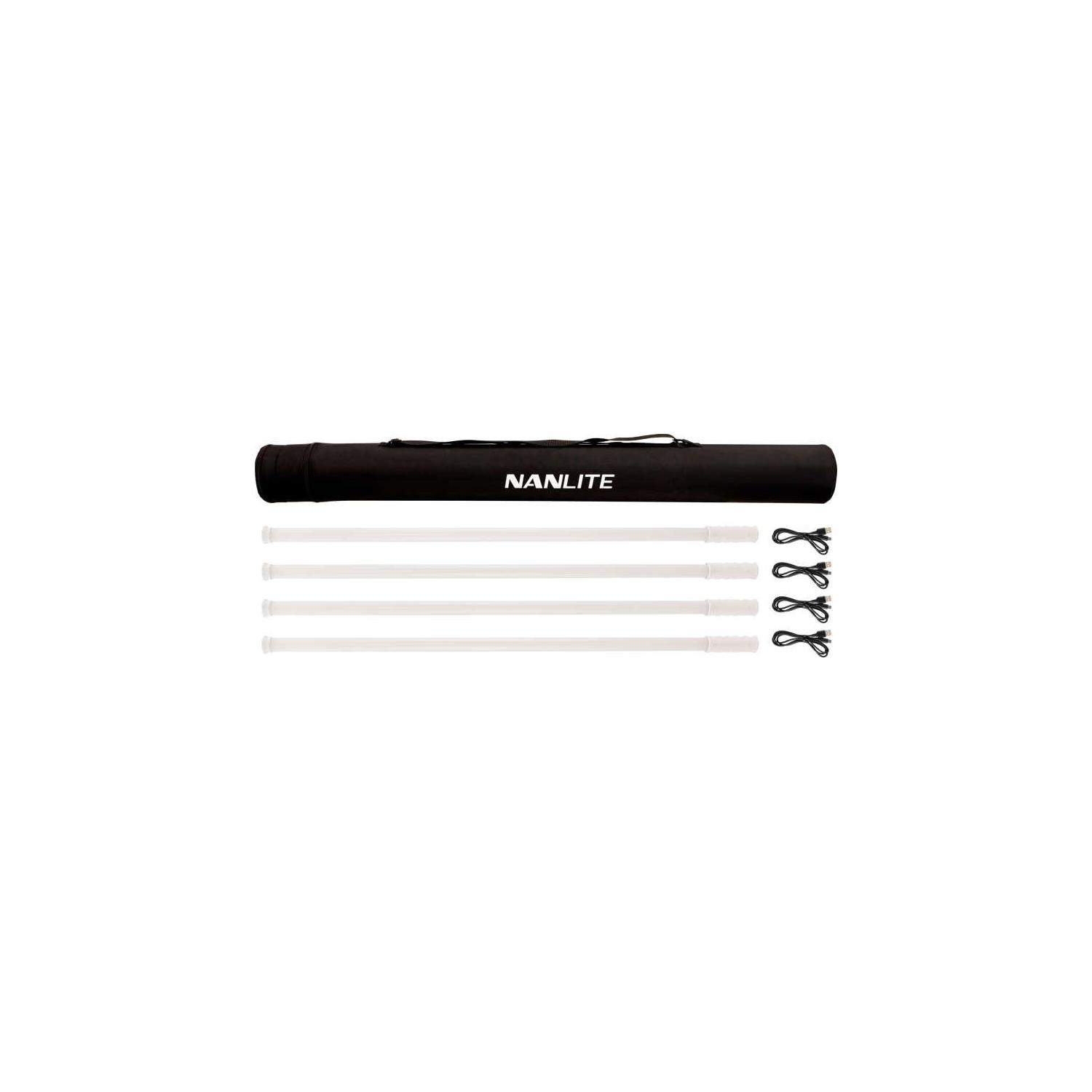 Nanlite PavoTube T8-7X 4-Kit | Zestaw czterech mieczy świetlnych, tub LED, 1m, 8W, RGBWW, DMX, 2700K-7500K Nanlite - 1