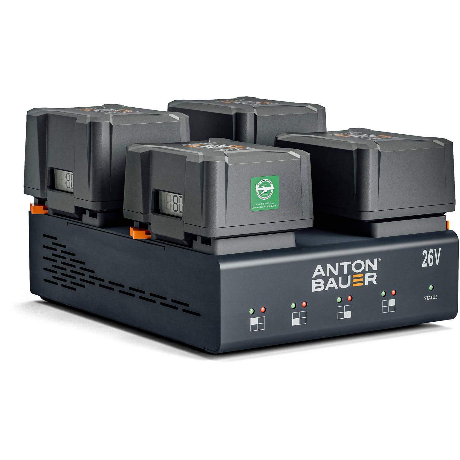 Anton Bauer Dionic 26V LP4 Quad Gold Mount Plus Charger (8475-0138) | 4-kanałowa ładowarka do akumulatorów Gold Mount Anton Baue