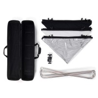 Manfrotto MLLC1101K (Pro Scrim All-In-One 1.1x1.1m) | Rama butterfly, tkanina czarna i dyfuzyjna -1.25EV, blenda Silver/White Ma