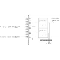 Magewell Pro Capture Dual SDI 4K Plus (11270) | Wewnętrzna karta PCIe (Gen2 x8), Quad Link, Dual Link, Single Link, 12G-SDI Mage