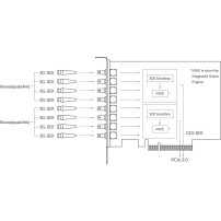 Magewell Pro Capture Dual SDI 4K Plus (11270) | Wewnętrzna karta PCIe (Gen2 x8), Quad Link, Dual Link, Single Link, 12G-SDI Mage