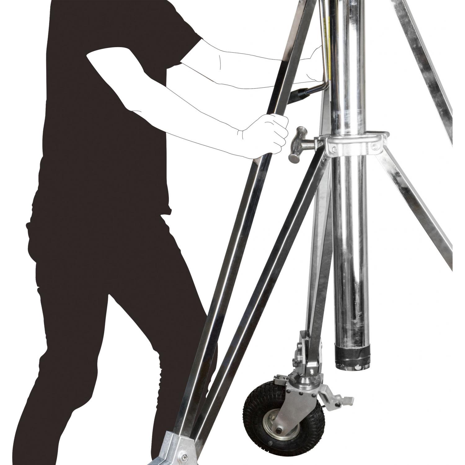 Kupo 756 | Stalowy statyw oświetleniowy z korbą na kołach, wys. max. 6.1 m, udźwig 70 kg Kupo Grip - 5