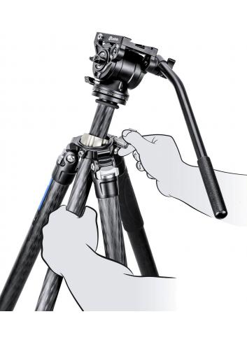 Leofoto LV-324C+BV-10 | Karbonowy statyw foto-wideo z głowicą BV-10, udźwig do 6 kg, wysokość do 1.66 m Leofoto - 5