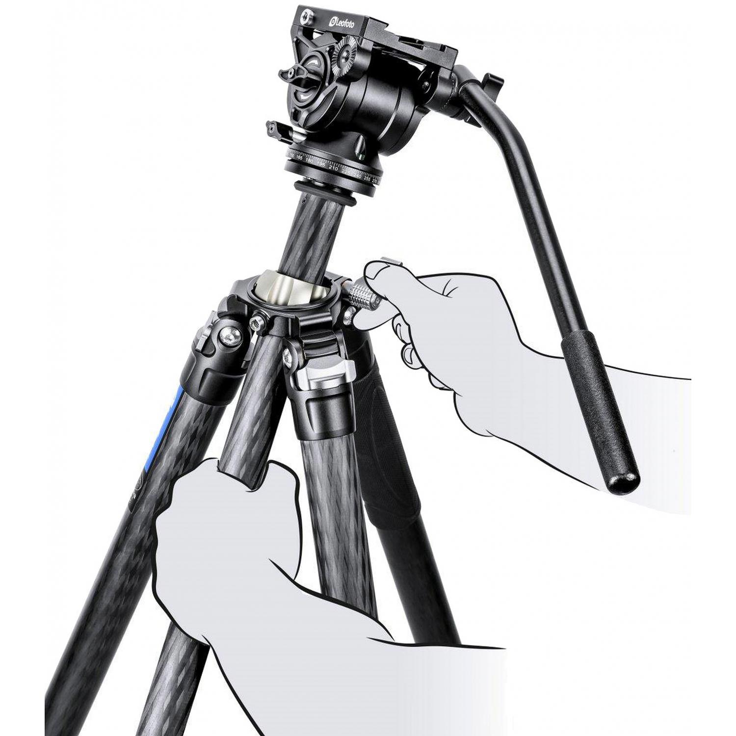 Leofoto LV-324C+BV-10 | Karbonowy statyw foto-wideo z głowicą BV-10, udźwig do 6 kg, wysokość do 1.66 m Leofoto - 5