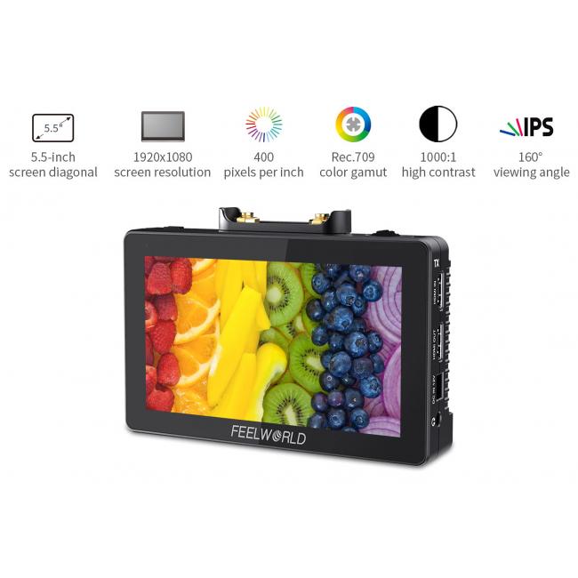Feelworld FT6+FR6 | Monitory podglądowe z transmiterem bezprzewodowym 250m, 5.5", HDMI Feelworld - 18
