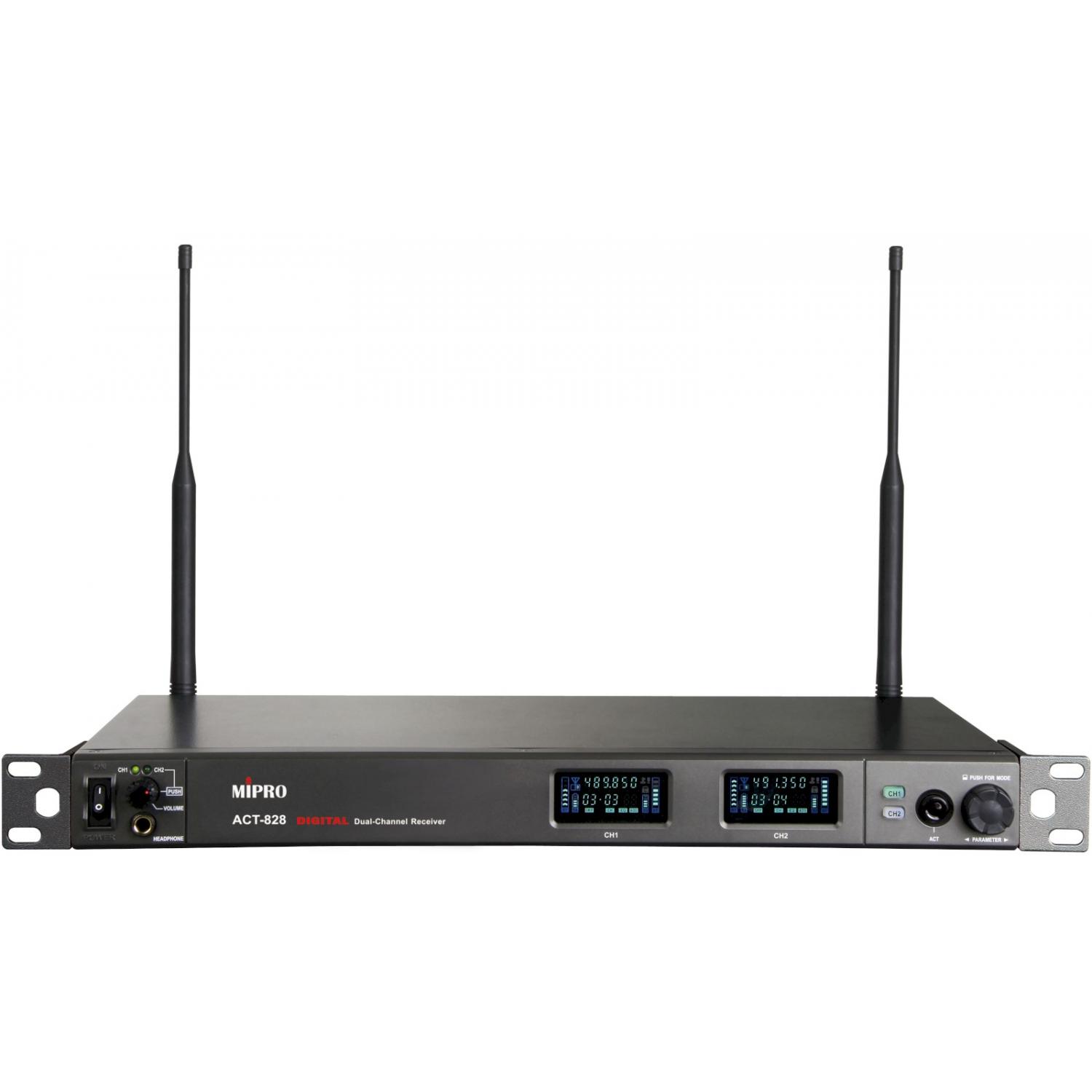 MIPRO ACT-828 | Dwukanałowy szerokopasmowy odbiornik UHF 72MHz rack 1U MIPRO - 1