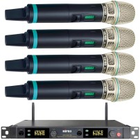 MIPRO ACT-5814A / 4x ACT-580H | Zestaw cztery mikrofony bezprzewodowe do ręki, odbiornik rack 1U MIPRO - 1