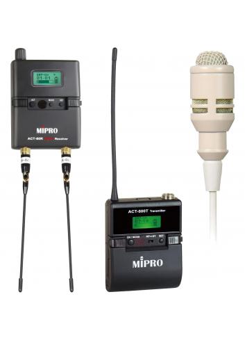 MIPRO ACT-80R / ACT-800T / MU-53LS | Zestaw mikrofon bezprzewodowy krawatowy lavalier, odbiornik kamerowy ENG mini-Jack