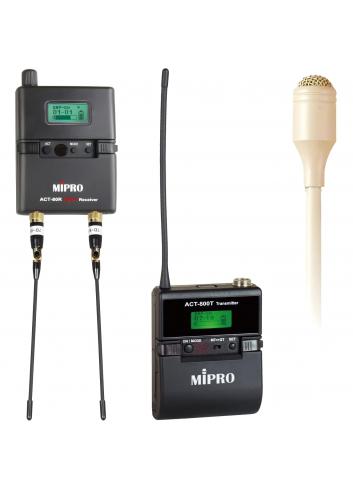 MIPRO ACT-80R / ACT-800T / MU-55LS | Zestaw mikrofon bezprzewodowy krawatowy lavalier, odbiornik kamerowy ENG mini-Jack