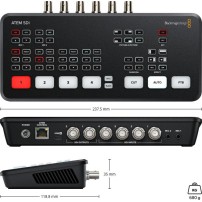 Blackmagic Design ATEM SDI | Mikser wideo 1080p, 4-kanałowy, SDI, streaming USB-C, x2 SDI OUT, x2 Audio Mini Jack In Blackmagic 