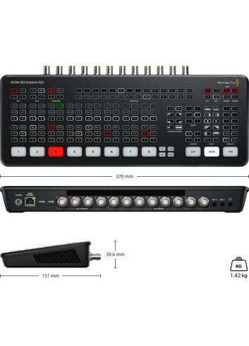 Blackmagic Design ATEM SDI Pro ISO | Mikser wideo 1080p, 4-kanałowy, SDI, streaming USB-C, x2 SDI OUT, x2 Audio Mini Jack In Bla