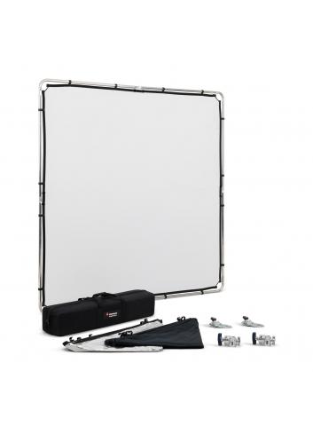 Manfrotto MLLC2201K (Pro Scrim All-In-One 2x2m) | Rama butterfly, tkanina czarna i dyfuzyjna -1.25EV, blenda Silver/White Manfro