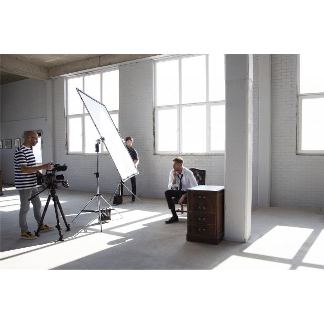 Manfrotto MLLC2201K (Pro Scrim All-In-One 2x2m) | Rama butterfly, tkanina czarna i dyfuzyjna -1.25EV, blenda Silver/White Manfro