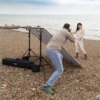 Manfrotto MLLC2201K (Pro Scrim All-In-One 2x2m) | Rama butterfly, tkanina czarna i dyfuzyjna -1.25EV, blenda Silver/White Manfro