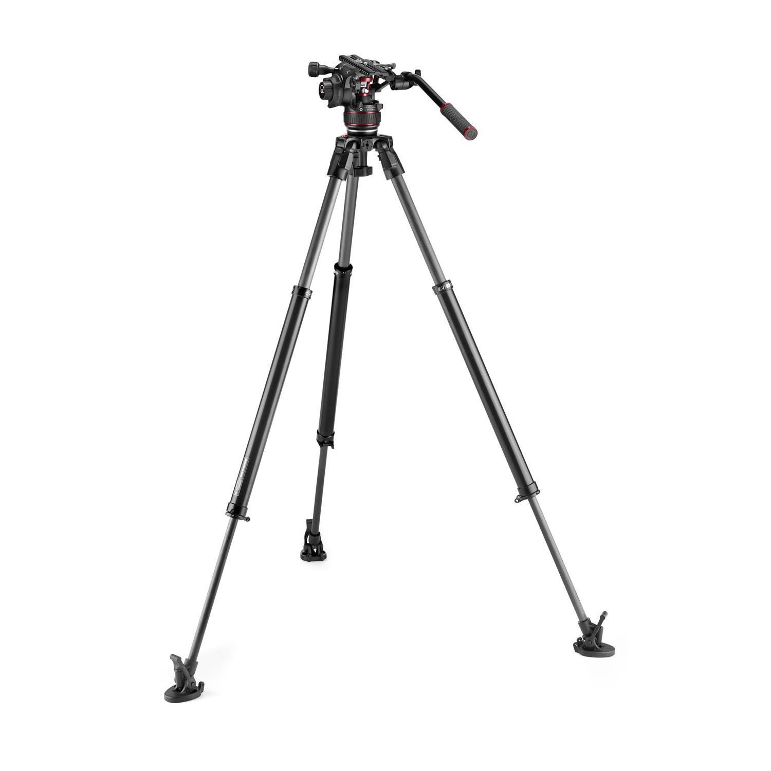 Manfrotto MVK612SNGFC | Karbonowy statyw wideo 635 Carbon Single Fast z głowicą MVH612AH, udźwig do 18 kg, wysokość do 171 cm Ma