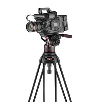 Manfrotto MVK612TWINFA | Aluminiowy statyw wideo 645 Alu Fast Twin z głowicą MVH612AH, udźwig do 18 kg, wysokość do 173 cm Manfr