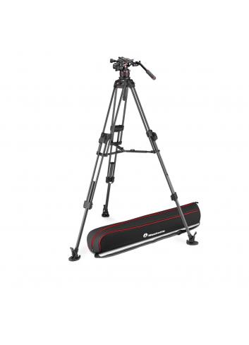 Manfrotto MVK612TWINFC | Karbonowy statyw wideo 645 Twin Fast Carbon z głowicą MVH612AH, udźwig do 12 kg, wysokość do 173 cm Man