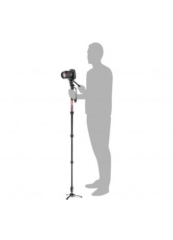 Manfrotto MVMELMIIA4LIVE | Aluminiowy monopod wideo Element MII z głowicą Manfrotto 400AH, udźwig do 4kg, wysokość do 137 cm Man