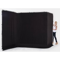 Lastolite LL LB7625 | Panoramiczne tło tkaninowe bez ramy, Panoramic Black, czarne, 4 x 2.3 m Lastolite - 7