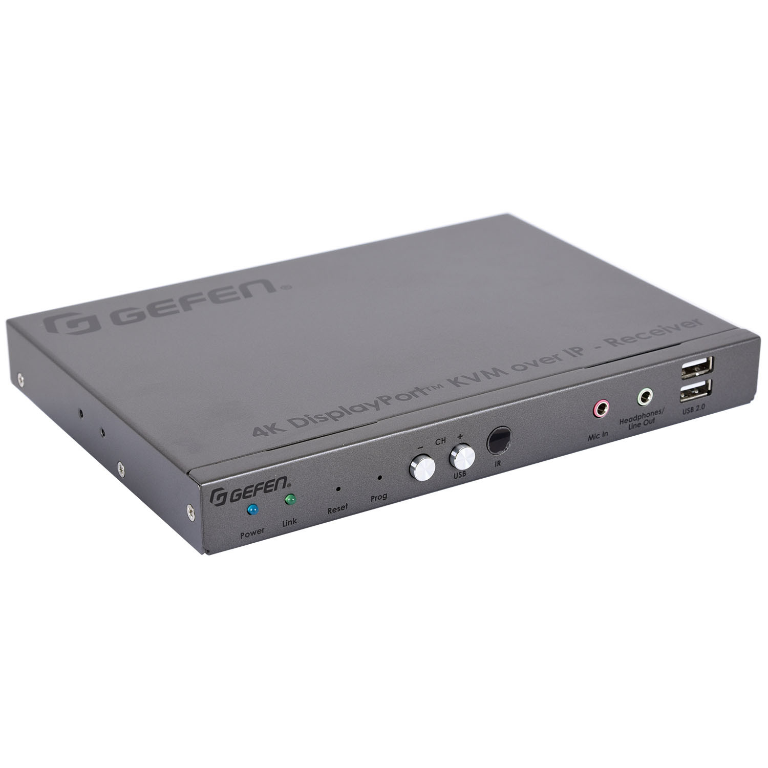 Gefen EXT-DPKA-LANS-RX | Odbiornik do systemu dystrybucji DisplayPort 4K, USB, RS-232, IR, 2-CH audio przez LAN, KVM over IP Gef