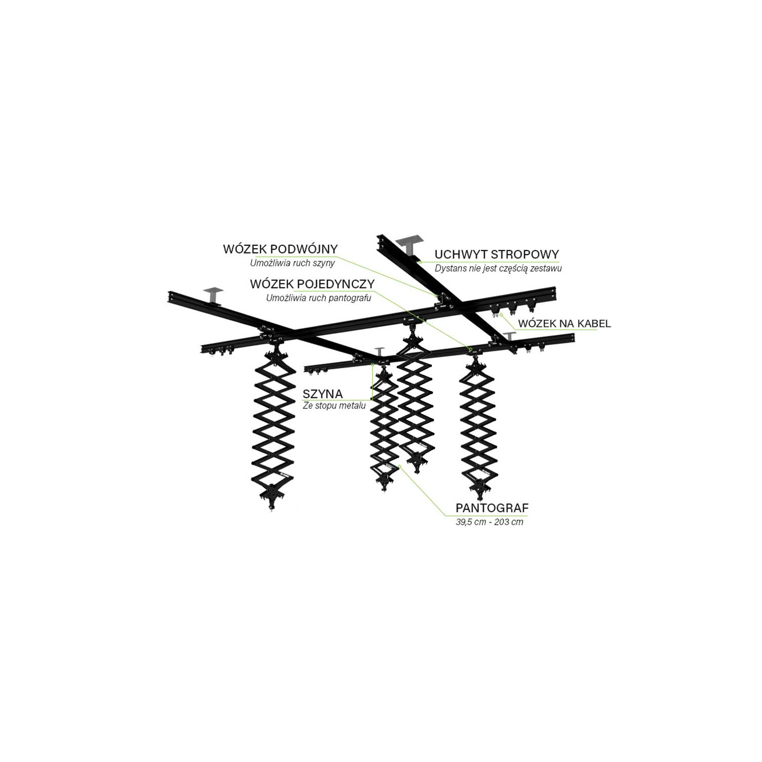 Fomei KIT I 3X3m | Zestaw sufitowego zawieszenia lamp z pantografami Fomei - 1