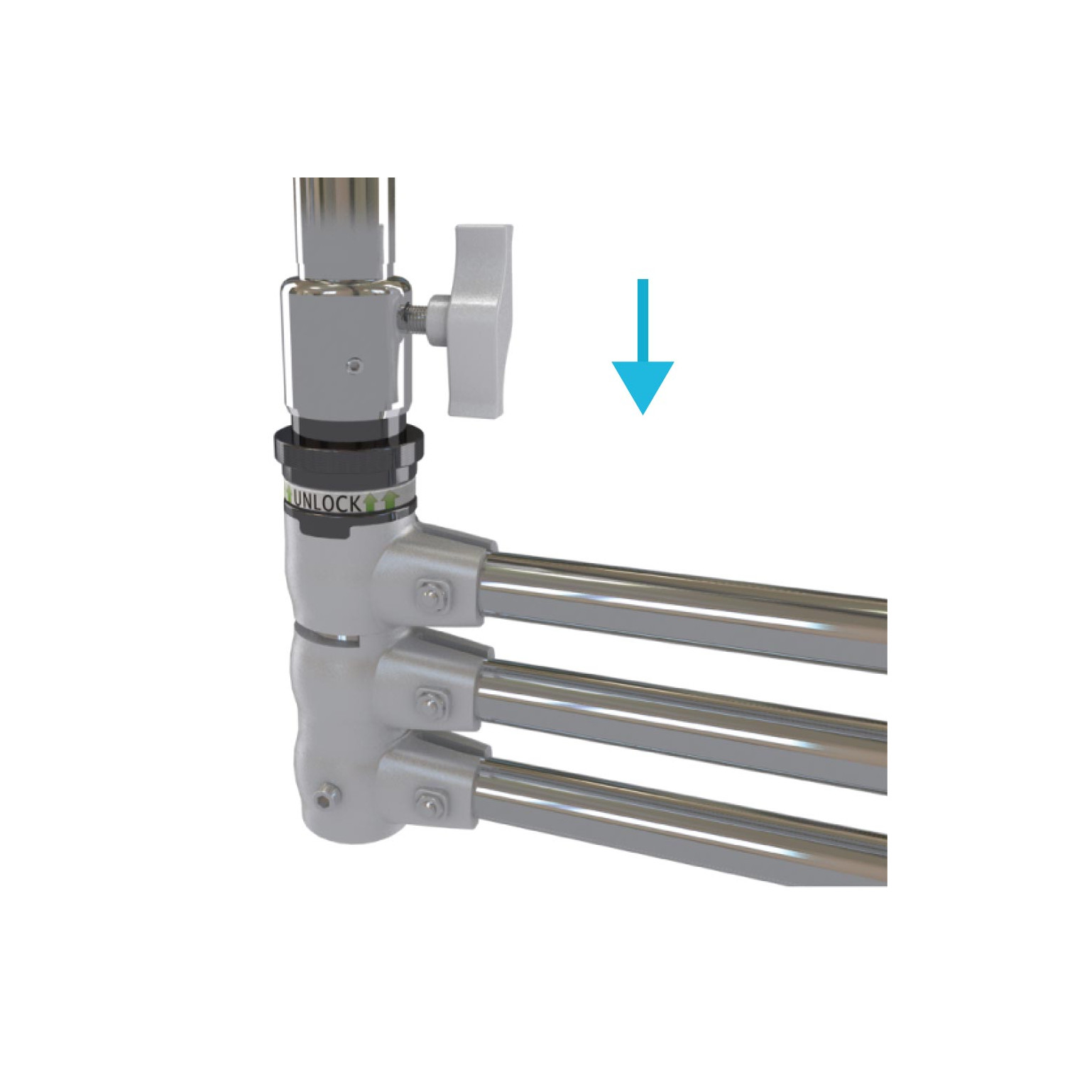 Kupo CT-30MK | Stalowy statyw oświetleniowy z ramieniem, srebrny, wys. max. 2.25 m, udźwig 10 kg Kupo Grip - 2