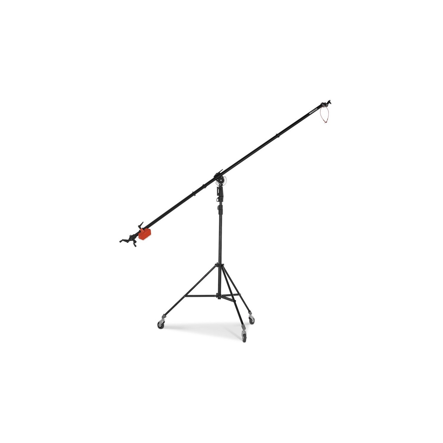 Manfrotto 025BS | Aluminiowy statyw oświetleniowy z ramieniem, kołami i przeciwwagą, wysokość do 0.85 m, udźwig do 3 kg Manfrott