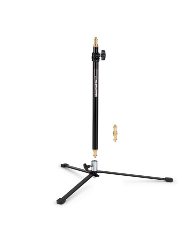 Manfrotto 025BS | Aluminiowy statyw oświetleniowy z ramieniem, kołami i przeciwwagą, wysokość do 0.85 m, udźwig do 3 kg Manfrott