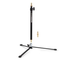 Manfrotto 025BS | Aluminiowy statyw oświetleniowy z ramieniem, kołami i przeciwwagą, wysokość do 0.85 m, udźwig do 3 kg Manfrott