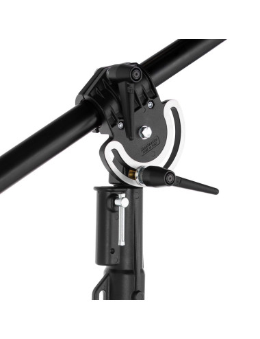 Manfrotto 025BS | Aluminiowy statyw oświetleniowy z ramieniem, kołami i przeciwwagą, wysokość do 0.85 m, udźwig do 3 kg Manfrott