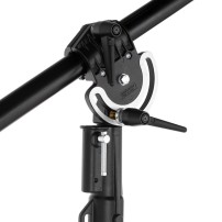 Manfrotto 025BS | Aluminiowy statyw oświetleniowy z ramieniem, kołami i przeciwwagą, wysokość do 0.85 m, udźwig do 3 kg Manfrott