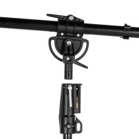 Manfrotto 025BS | Aluminiowy statyw oświetleniowy z ramieniem, kołami i przeciwwagą, wysokość do 0.85 m, udźwig do 3 kg Manfrott