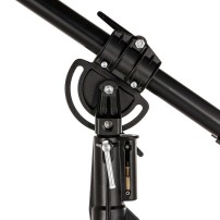 Manfrotto 025BS | Aluminiowy statyw oświetleniowy z ramieniem, kołami i przeciwwagą, wysokość do 0.85 m, udźwig do 3 kg Manfrott