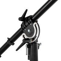 Manfrotto 025BS | Aluminiowy statyw oświetleniowy z ramieniem, kołami i przeciwwagą, wysokość do 0.85 m, udźwig do 3 kg Manfrott