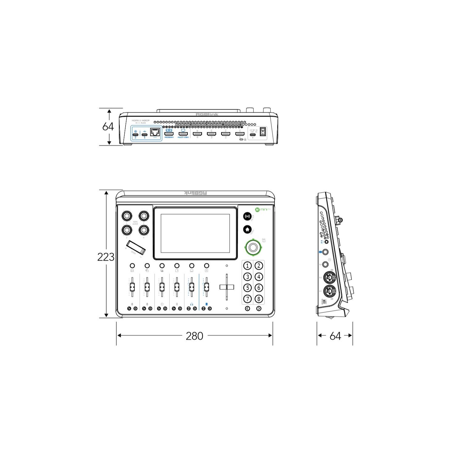 RGBlink Mini MX | Mikser audio-wideo, 4K / Full HD, 4-kanałowy, kontrola PTZ RGBlink - 3