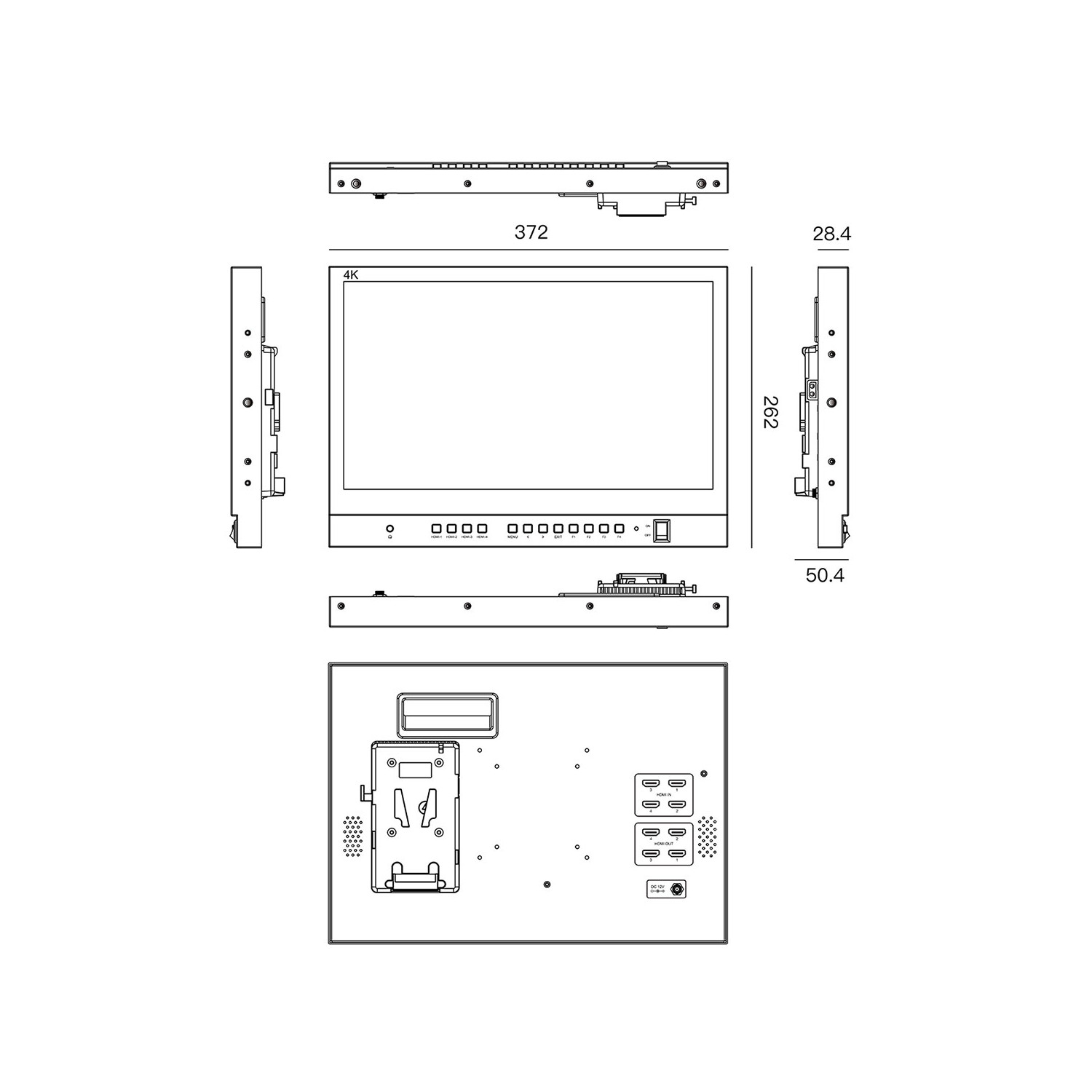 SEETEC ATEM156 | 4-kanałowy monitor podglądowy, reżyserski 15.6", 4x4 HDMI, multiviewer SEETEC - 7