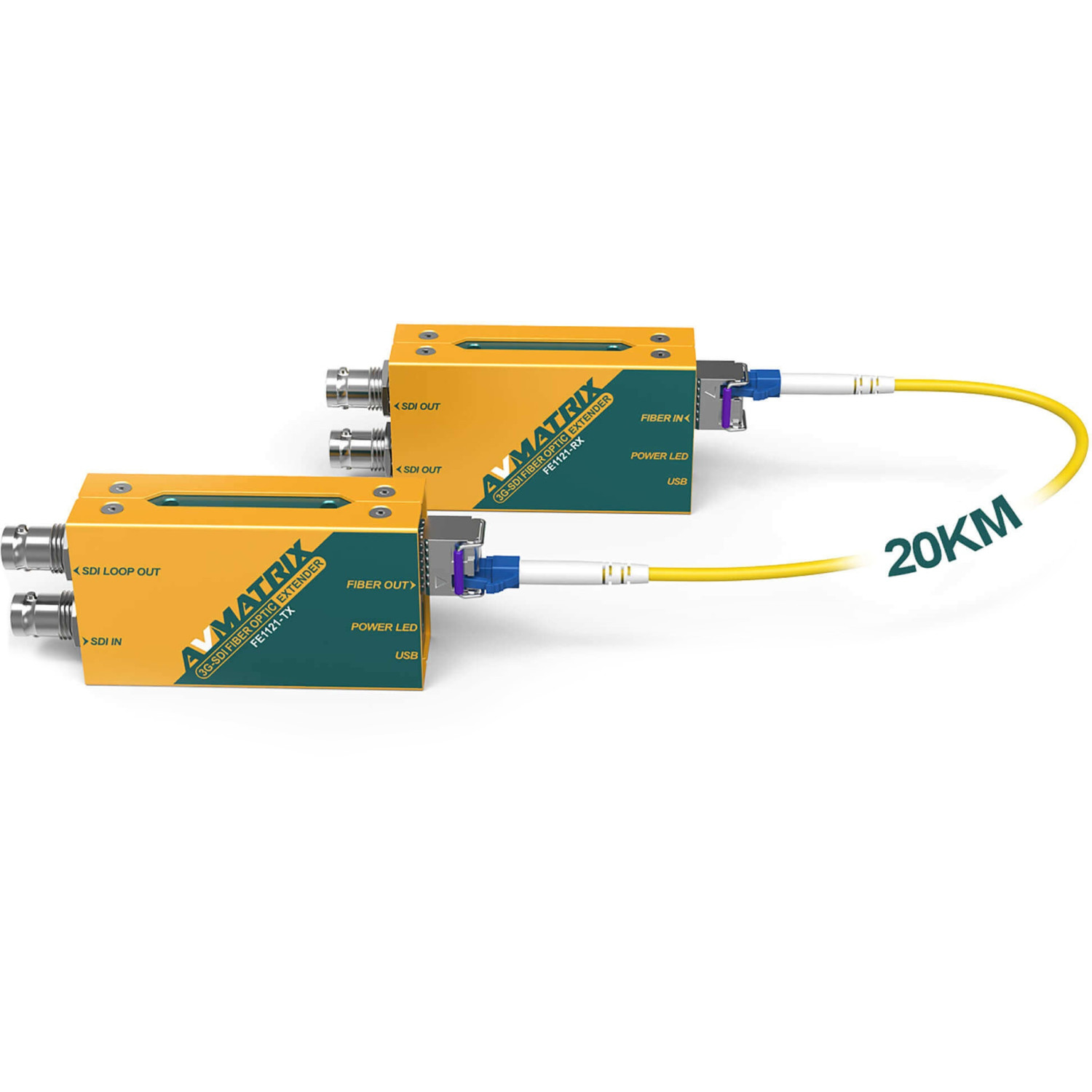 AVMATRIX FE1121 3G-SDI | Przedłużacz SDI przez światłowód, odległość do 20km AVMATRIX - 1