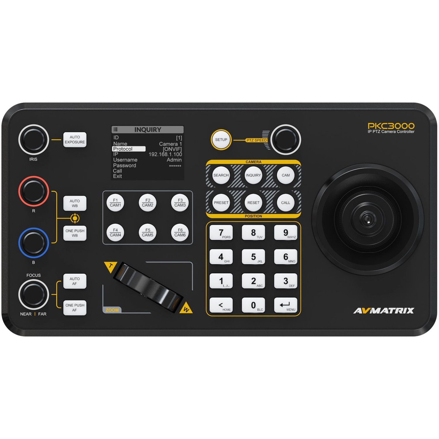 AVMATRIX PKC3000 | Kontroler kamer PTZ, VISCA, VISCA over IP, VISCA-Sony, Pelco-D, Pelco-P, ONVIF AVMATRIX - 1