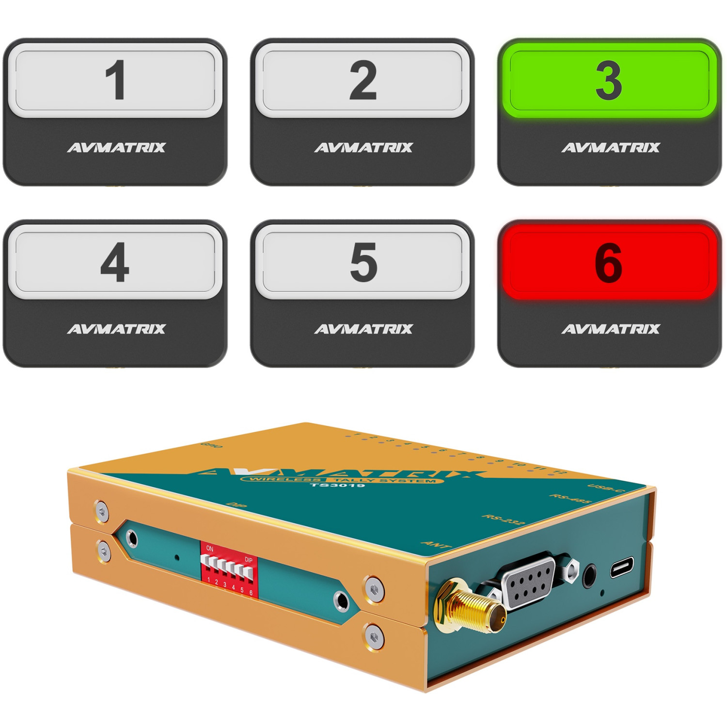 AVMATRIX TS3019-6 | System bezprzewodowych lamp Tally 6szt AVMATRIX - 1