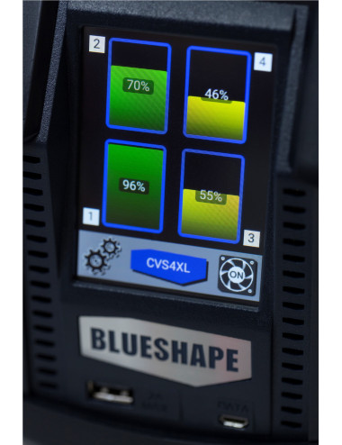 Blueshape CVS4XL | 4-kanałowa ładowarka akumulatorów V-Mount, adapter zasilania stałego, diagnostyka baterii Blueshape - 8
