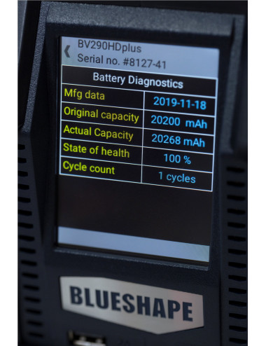 Blueshape CVS4XL | 4-kanałowa ładowarka akumulatorów V-Mount, adapter zasilania stałego, diagnostyka baterii Blueshape - 10