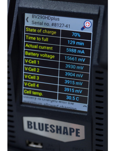 Blueshape CVS4XL | 4-kanałowa ładowarka akumulatorów V-Mount, adapter zasilania stałego, diagnostyka baterii Blueshape - 11